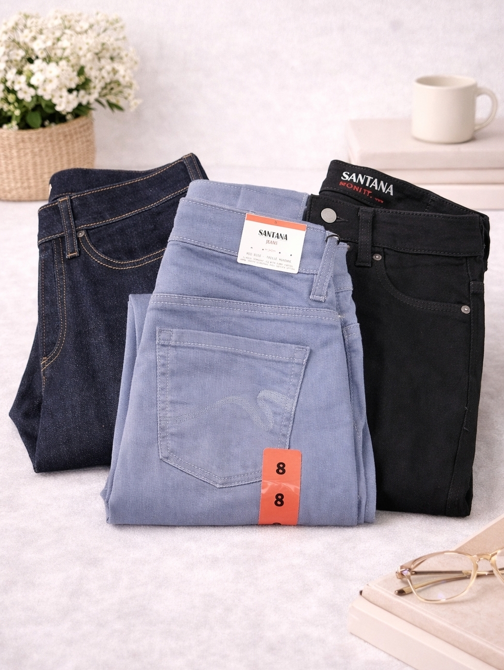 NWT Santana Jeans Bundle Size 8 3 Pair Lot Straight Leg